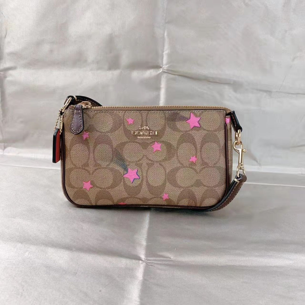 Coach C7294 Nolita 19 In Signature Canvas With Disco Star Print In Khaki Multi Coach C7294 Nolita 19 In Signature Canvas With Disco Star Print In Khaki Multi